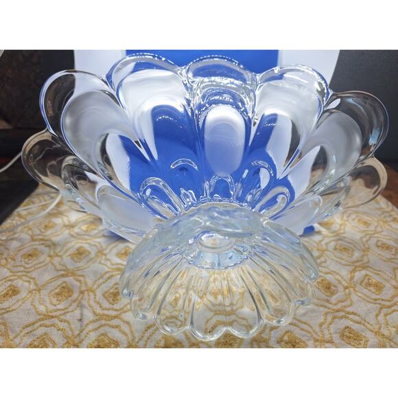 Crystal Pedestal Centerpiece/Fruit Bowl- 1950s- Scalloped & Frosted- Excellent! - Picture 5 of 12
